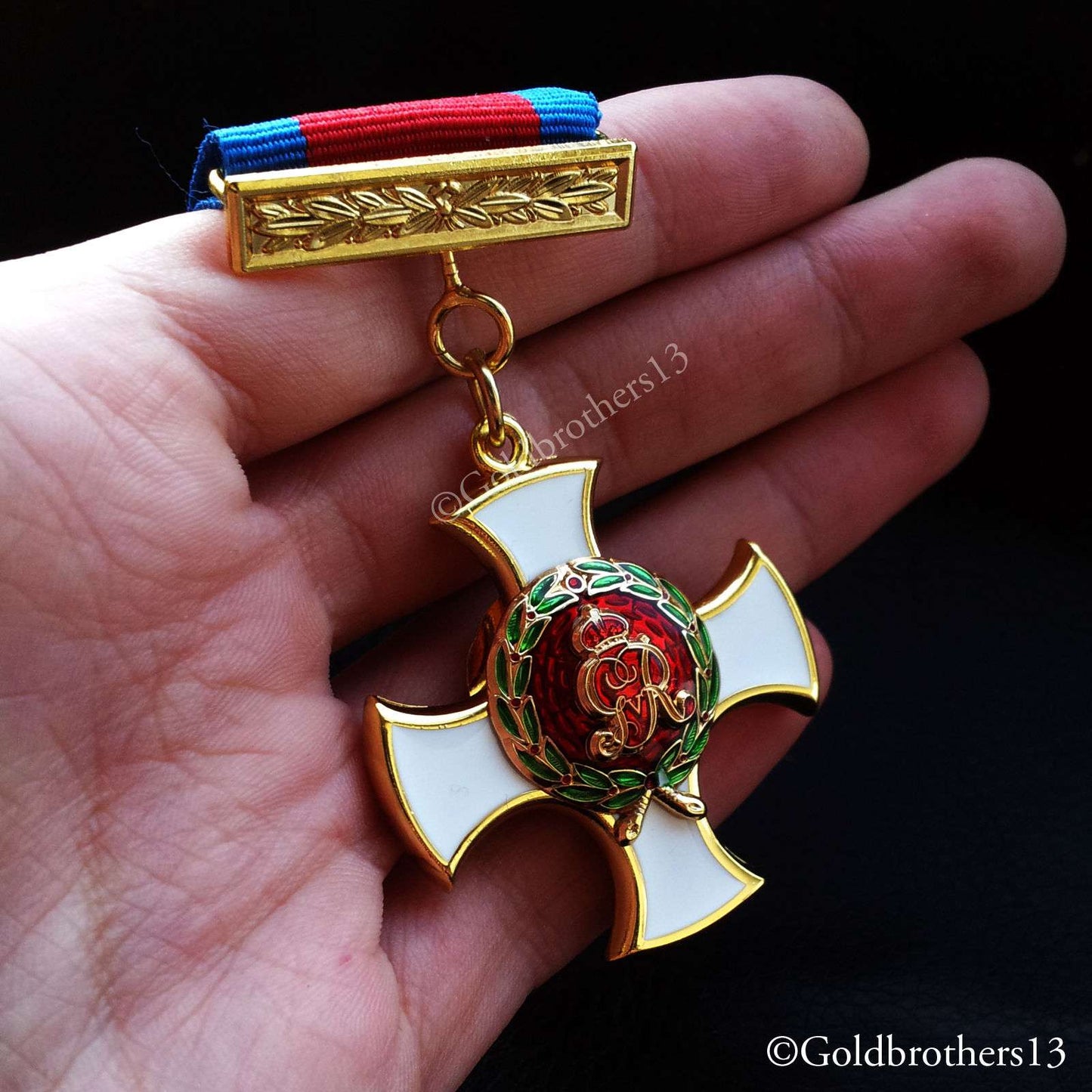 British medal: Military cross distinguished service order and Victoria cross medals set detail three